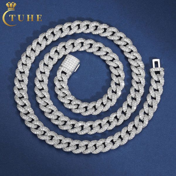 

Pass Diamond Tester 8Mm Moissanite Bubble Cuban Link Chain Sterling Sier Iced Out Mossanite Necklace Fashion Hip Hop Mens