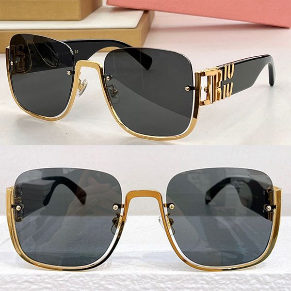 

Luxury men and women designer high-quality square W metal sunglasses metal half frame gradient Sonnenbrillen SMU75V with metal letters on temples Leisure vacation