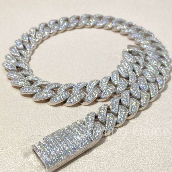 

Hip Hop Jewelry Moissanite Diamond Sier Cuban Iced Chain Icy Letter Men Necklace Customize Necklaces