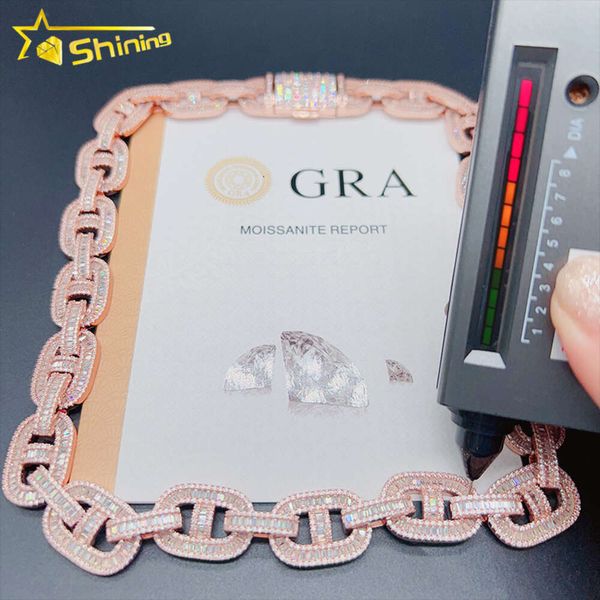 

Factory Cheap Price Custom Hip Hop Fine Jewelry Pass Diamond Tester VVS Moissanite Iced Out Cuban Link Necklace