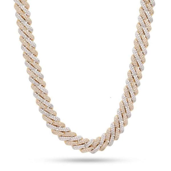 

Hip Hop Jewelry Moissanite Necklace Ice Out Diamond Link 18-26Mm Iced Miami Cuban Chain