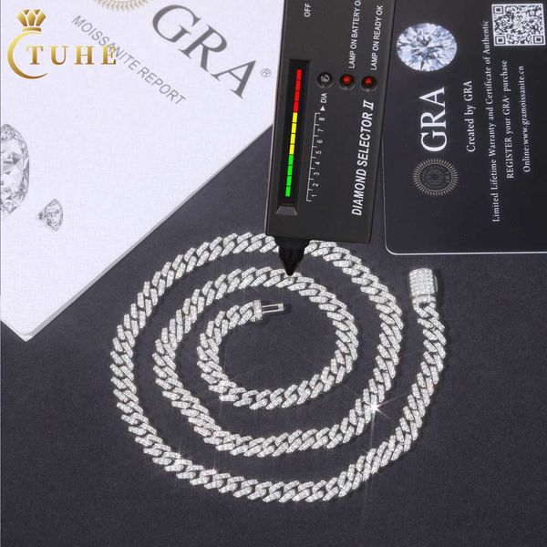 

Factory Wholesale Hip Hop Jewelry Mens 6Mm Sterling Sier VVS Moissanite Diamond Iced Out Cuban Link Chain Necklace