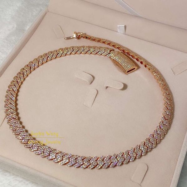 

Custom 10Mm Fashion Gold Plated Diamond Iced Out Miami Cuban Link Chain For Men Women