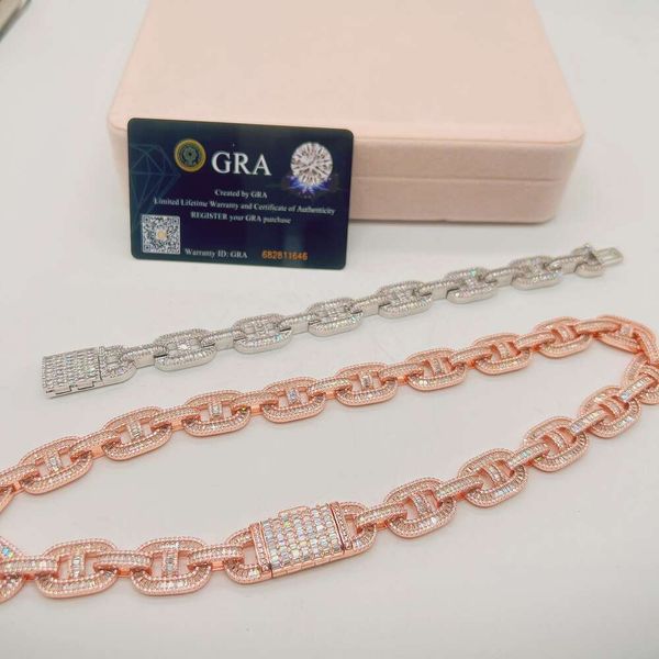 

Fashion Jewelry Sterling Sier Men Pendant Vvs Moissanite Cuban Link Chain