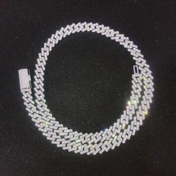 

10Mm Wide Hip Hop Bling Iced Out Jewelry For Men Women Vvs Moissanite Cuban Link Chain