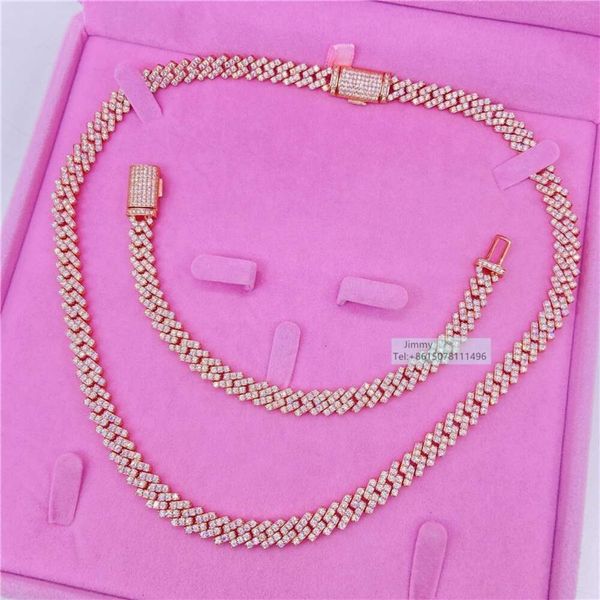 

High Quality Jewelry Iced Out 8Mm Vvs1 Moissanite Cuban Link Chain Necklace