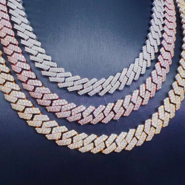 

Hip Hop Fine Jewelry Sterling Sier Rose Gold Necklace 10Mm Cuban Link Chain