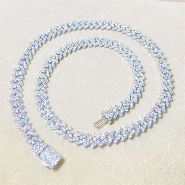 

Men Hip Hop Jewelry 10Mm 1 Row Bling VVS Moissanite For Women Fantasy Sterling Sier Icy Necklace