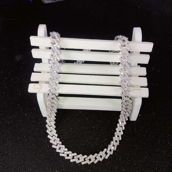 

Diamond Jewelry Sterling Sier DF Color Melee Iced Out Bling Moissanite Chain