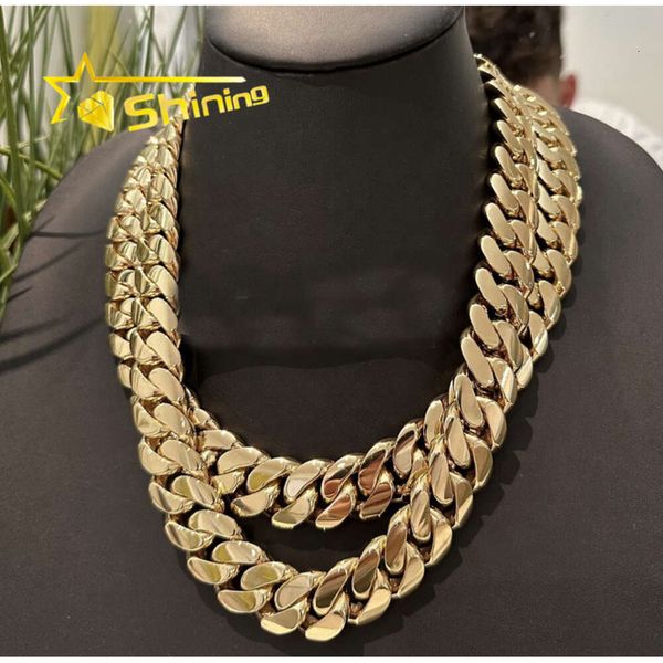 

Hip Hop Jewelry Men Rapper 20Mm 22" 500G Thick 14K Gold Plating 999 Sier Cuban Chain