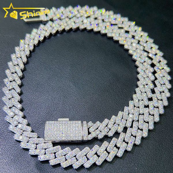 

Hot Sale 10Mm Miami Cuban Sterling Sier Iced Out Diamond VVS Moissanite Cuban Link