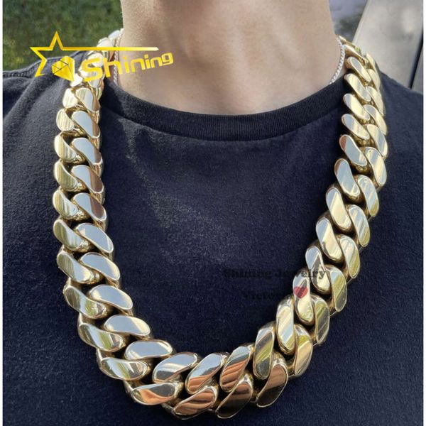 

Hip Hop Jewelry Men Fashion Rapper 14K Gold Plating 999 Solid Sier Cuban Chain