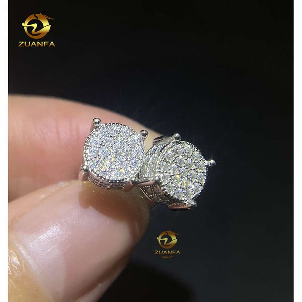 

Hip Hop Jewelry Pass Diamond Tester High Quality Mens Earring 10K Solid Gold Moissanite Ear Studs Earrings