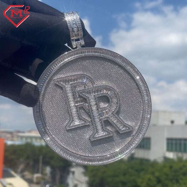 

Master Rocks Jewelry Hiphop Round Iced Out Sterling Sier Custom Moissanite Pendant