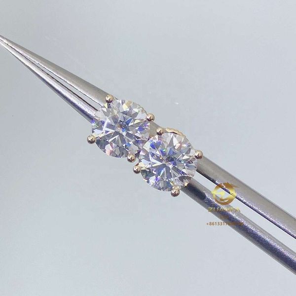 

Hot Sale Classic 4 Prong Stud Pass Diamond Tester Men Women Moissanite 10K Real Gold 14K Earrings