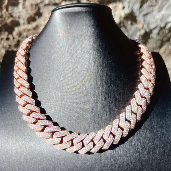 

Fine Jewelry Necklace 15Mm Sterling Sier Vvs Moissanite Cuban Link Chain