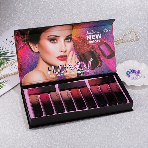 

Luxury 12pcs Matte Liquid Lipsticks Lip Gloss Sets Nude Lipgloss Beauty Makeup Cosmetics Kit HU4537