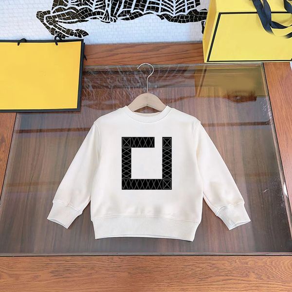

kids Round neck hoodie Boys Girls Sweatershirts fashion childrens pure Cotton Hoodies Luxury baby Sweatshirt Long sleeved clothes CSD2312052, Beige