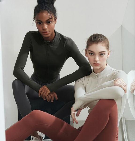 Fashion Ao Yoga Workout Sport Coat Jacket Clothings Outfit Hidden Zipper Pocket Womens Casual Sportswear Exercise Fitness Wear