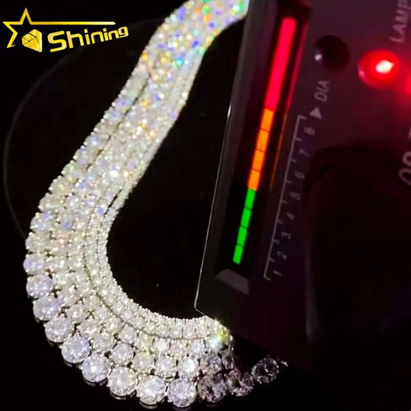 

Wholesale 3Mm 4Mm Women Men Fine Jewelry Hip Hop S Sterling Sier Vvs Moissanite Diamond Tennis Chain Necklace