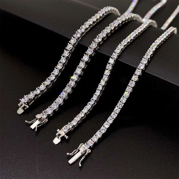 

Hot Selling 2Mm 3Mm 4Mm 5Mm Bracelet Necklace VVS Moissanite Jewelry Sier Tennis Chain