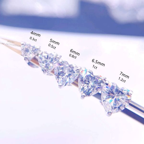 

Pass Tester Iced Out Heart Moissanite Stud S Diamond Earring For Women And Men