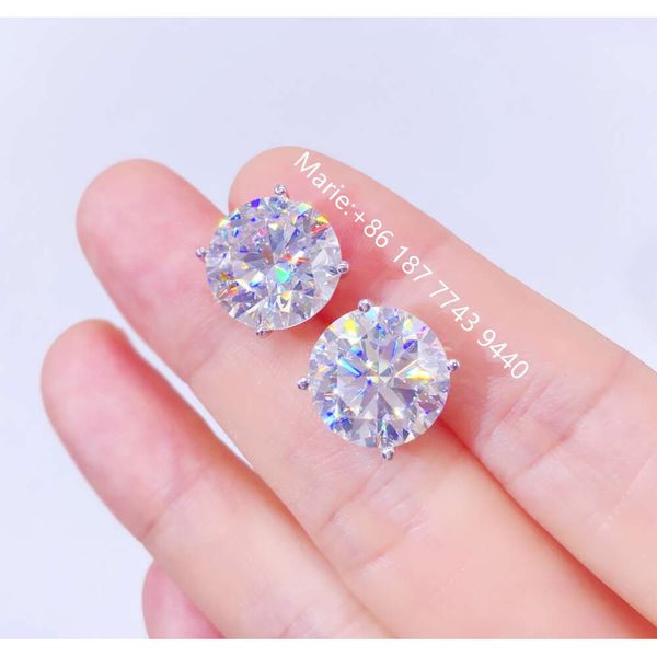 

Classic Only One Gold Plated Sier With Vvs Moissanite Jewelry Diamond Hip Hop Earring