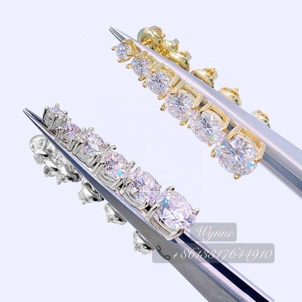 

Ready To Ship Real 10K/14K Solid Gold D/Vvs Moissanite Four Prong Stud Earrings