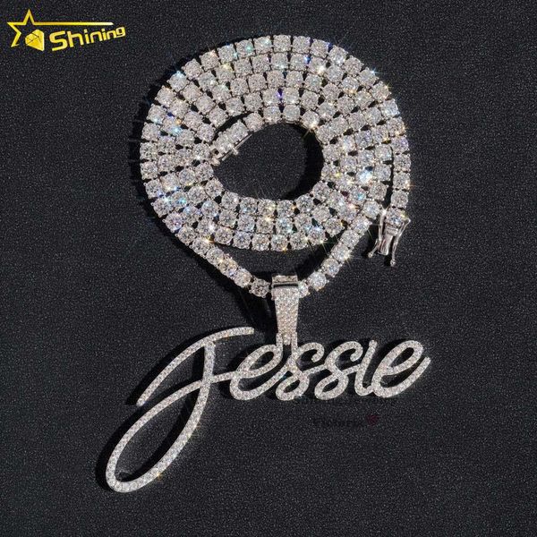 

Gold Plated Personalized Letter VVS Moissanite Sier Custom Name Necklace For Women