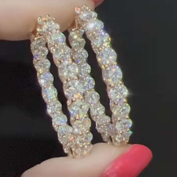 

Customized Women Hoop Vvs1 Moissanite Diamond Hip Hop Earrings