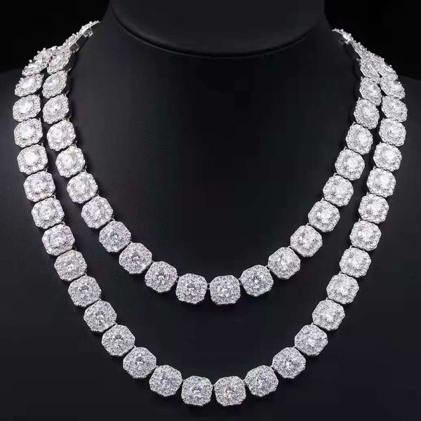 

Hip Hop Jewelry 10Mm Widths With Cubic Cube Chain Necklace Moissanite Tennis Chain