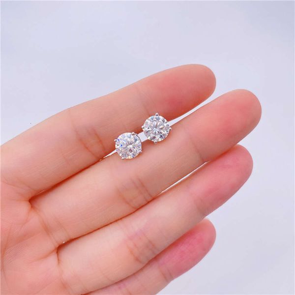 

10K Real Solid Gold Classic Claw Setting Trendy Jewelry 5.0Mm Moissanite Diamond Stud Earrings Women