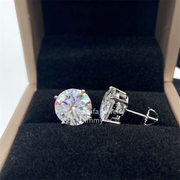 

Screw Back Four Prong Setting 8Ct 10Ct Mens Top D/Vvs Moissanite Diamond Stud Earrings For Men