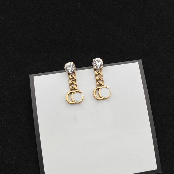 

Luxury letter Earrings Chain Jewelry accessories Double letter earrings wedding party women's gift