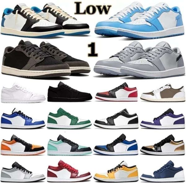 

Jumpman 1 Low 1s Woman Man Basketball Shoes Travis Reverse Dark Bleached Coral Inside Out Bred Toe White Camo Unc Wolf Grey Mens Trainers Mens Womens Shoe, #35