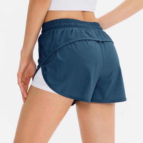 

2023 Quick-Dry Women's Running Shorts Fitness Breathable Loose Gym Tennis Sport Pockets Sweat Elastic Waist Workout Shorts With Pockets, 05