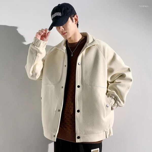 

Mens Jackets Jacketed Autumn And Winter High Street Trendy Brand Loose Thickened Jacket Retro Upper Garment, Black