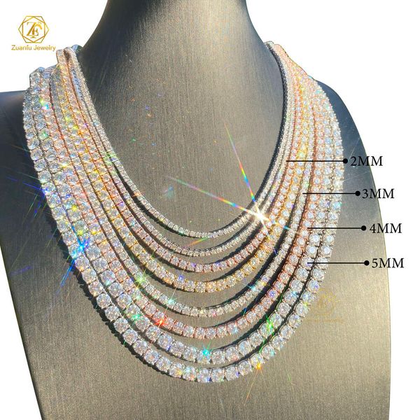 

Wholesale Moissanite Necklace Bracelet 2Mm 3Mm 4Mm 5Mm Sterling Sier D VVS Tennis Chain Mossanite Jewelry