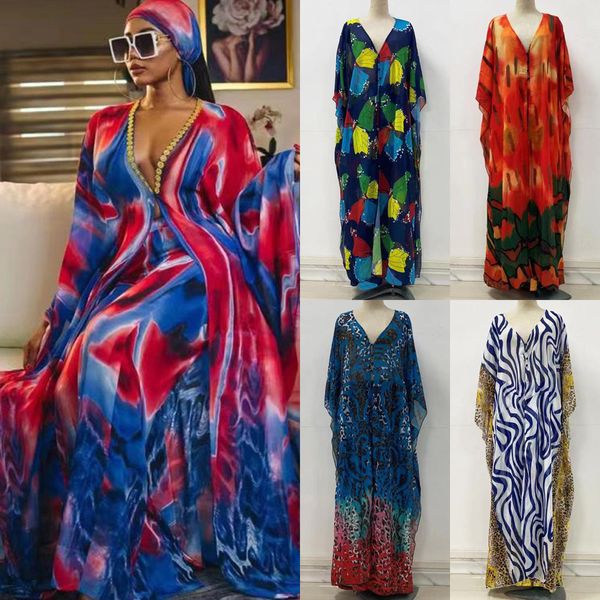 

Africa women lady fat size oversize maxi long dress chiffon hot summer big size casual basic dresses YQ18084, Color 1