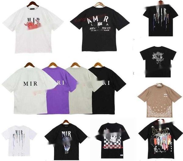 

Summer Men's T shirts for men clothes Quality Designer men shirts brands A miri T-shirt Print Tshirts Short Sleeve Casual Loose Letter Crewneck T shirt, 7fg