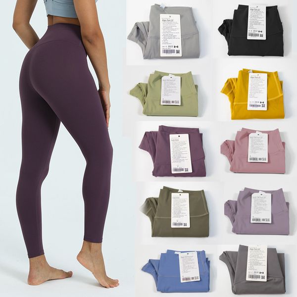 

LL Yoga Push Ups Fiess Women Soft Waist Lift T-line Slim Pilates Leggings Hip Lifting High Elastic Sportswear Cropped Pants, Purple