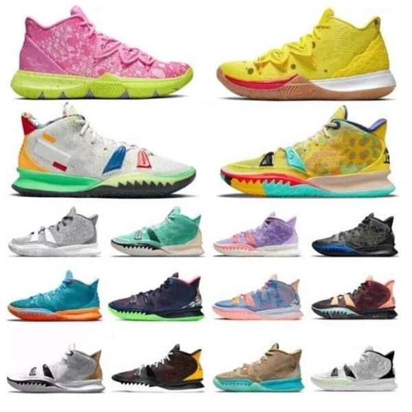 

One World 1 People Chip Light Bone Designer Kyrie 7 mens basketball shoes Kyries sponge sandy Creator Hendrix Horus Rayguns Daybreak squidward men, 19