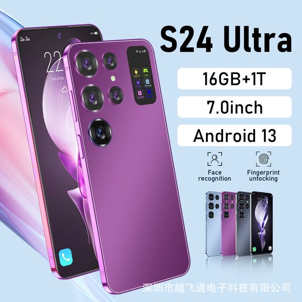 

2023 New Cross-border S24 Ultra 4G Android 7.0-inch Real Perforated Large Screen Foreign Trade in Stock Mobile Phone Wholesale, Random