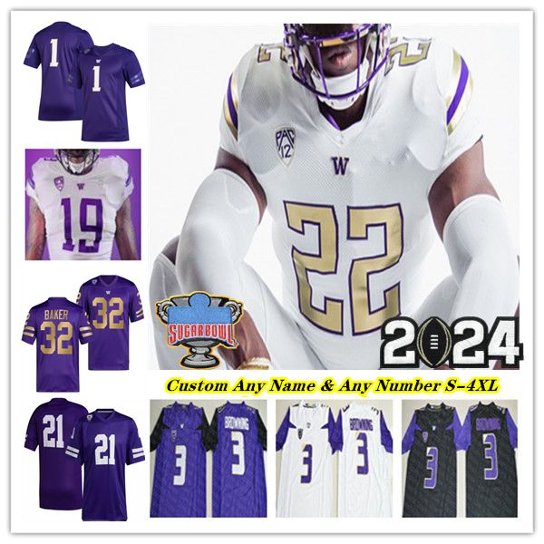 

NCAA College Washington Huskies Football Jerseys Michael Penix Jr Dylan Morris Dillon Johnson Will Nixon Tybo Rogers Rome Odunze Jalen McMillan Tupuola-Fetui Polk, Man purple