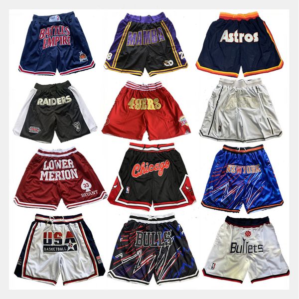 

America Men Casual SPortswear Quick Dry Mesh Basketball Shorts Kids Lakers Embroidery Short XXL, Silver