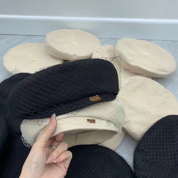 

Luxury Fashion Designer Women's Mesh Beret Autumn and Winter Explosion Hundreds of single product Retro Classic Women's Beret Goddess Essential High Quality, Khaki