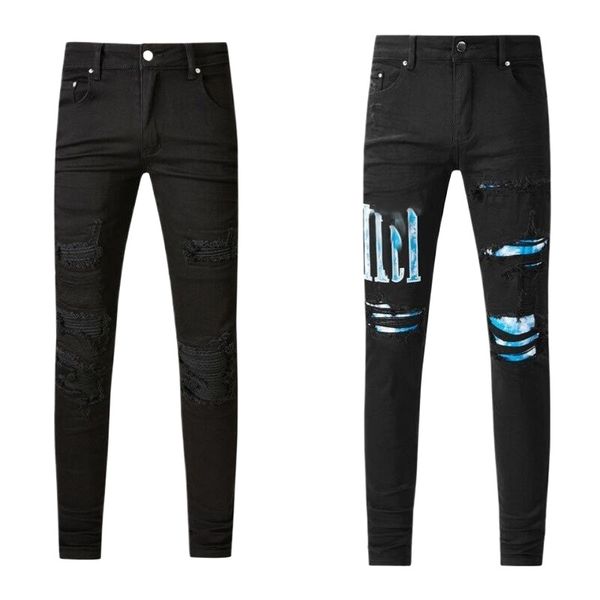 

2023 new men's jeans Italian brand men's trousers slim straight motorcycle jeans suitable for D2 high quality Size 28, 23