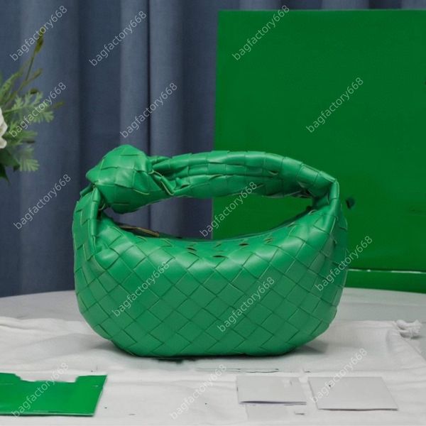 

10A TOP quality designer bag jodie 17cm luxurys handbags Make knotting packages lady genuine leather evening bag purse With box B46V Fashion Green Soft messenger bag