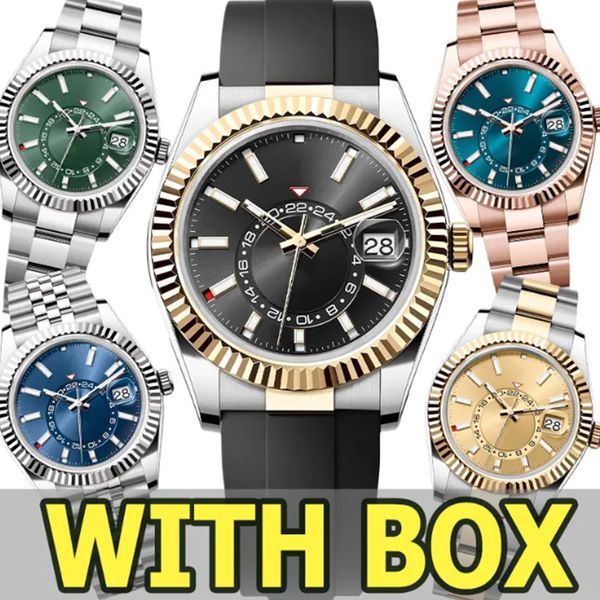 

Men's Watch Designer Watch High Quality Luxury Watch Double Spin SKY 42MM Automatic Mechanical Movement 904L Watch Stainless Steel Luminescent Sapphire with Box