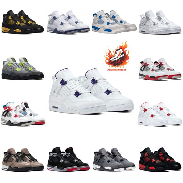 

Basketball 4s Shoes - Olive Chocolate, Cat, University Blue, White, Oreo, Thunder Military, Black Pine Green, Sail Sports Sneakers for Man Woman Trainers, #2